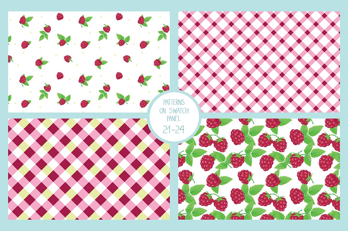 berries set with desserts and seamless patterns 13 834