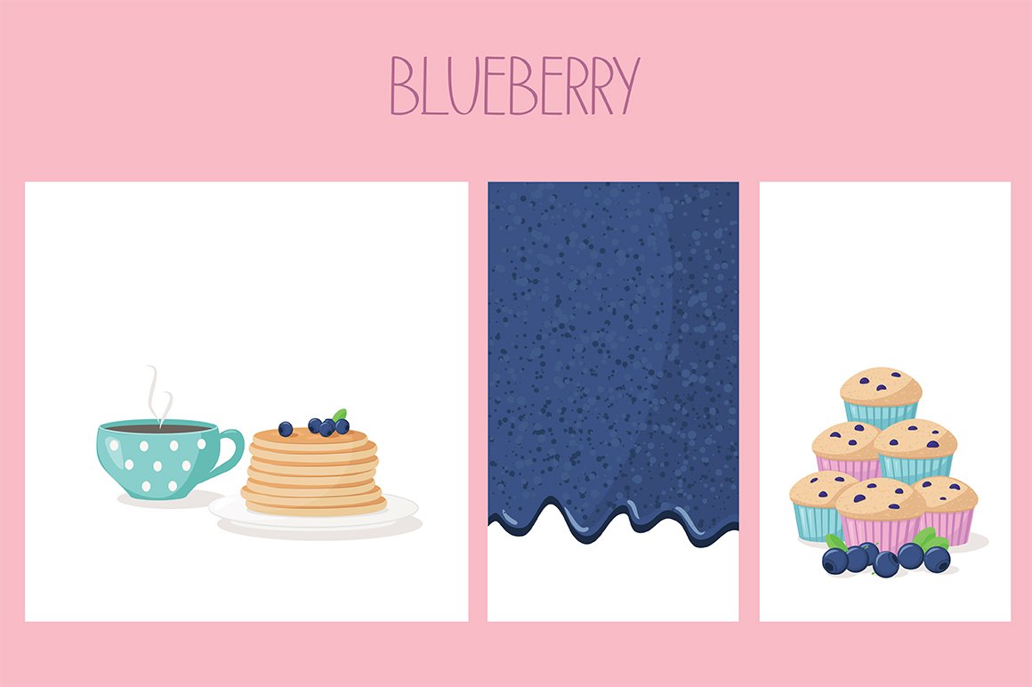 berries set with desserts and seamless patterns 6 185