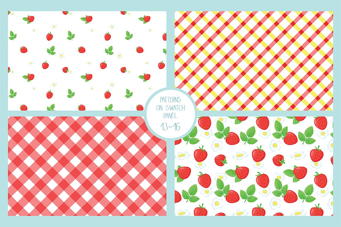 berries set with desserts and seamless patterns 9 635