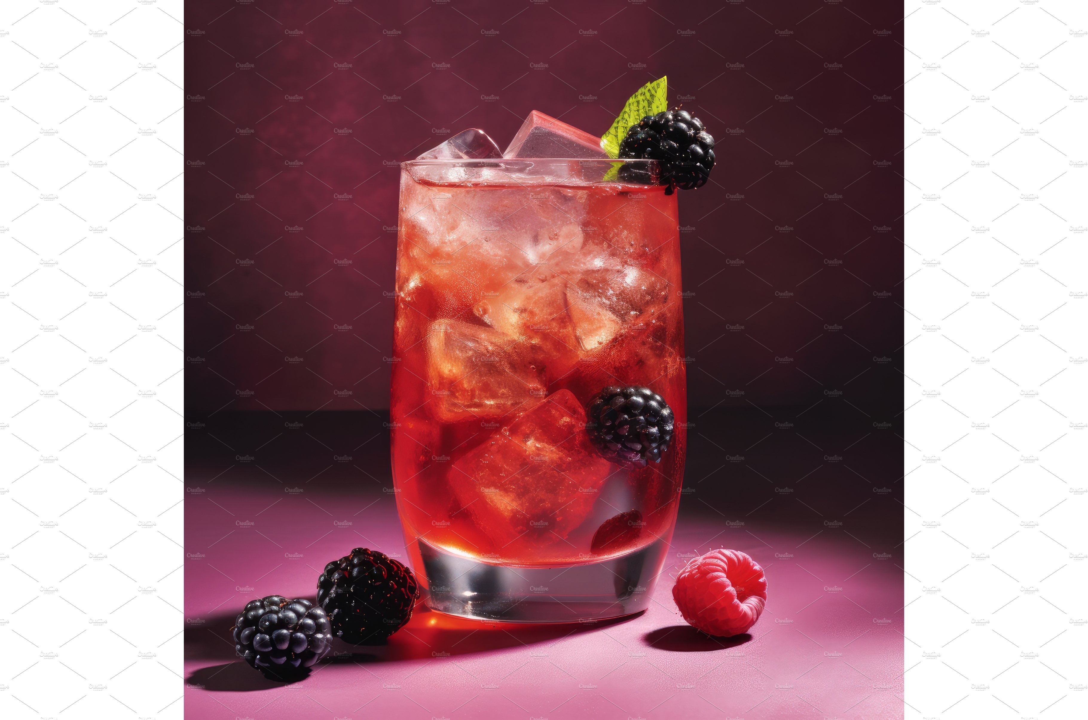 Berry cocktail. Generate Ai cover image.