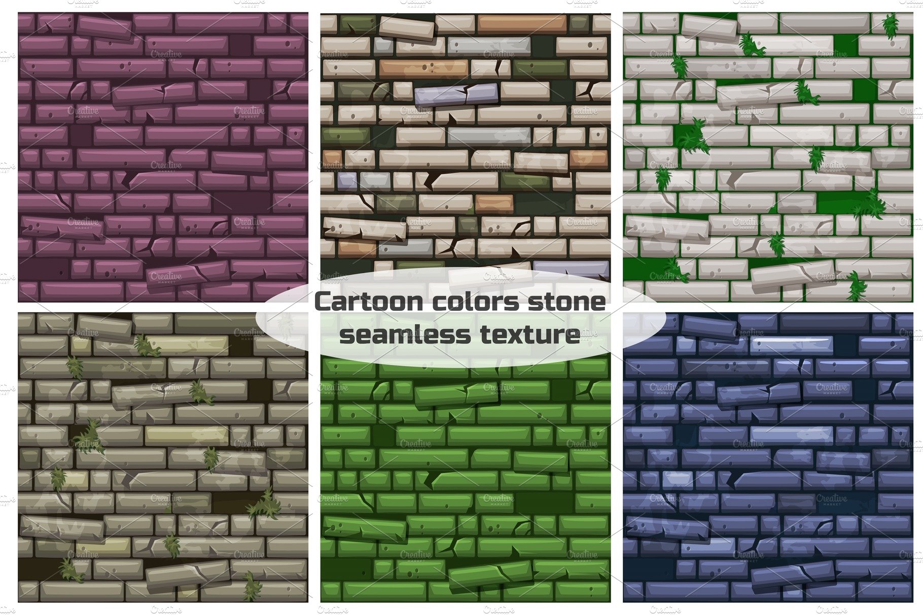 seamless texture different colored old stone wall cover image.