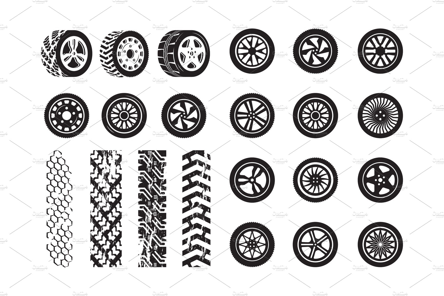 Tire texture. Car wheel rubber tires cover image.