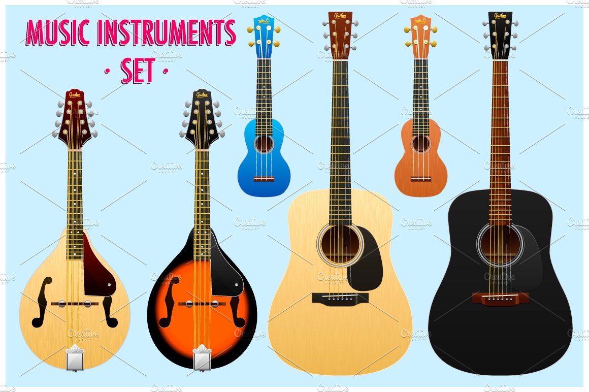 set of music instruments cover image.