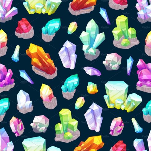 Seamless pattern of crystals cover image.