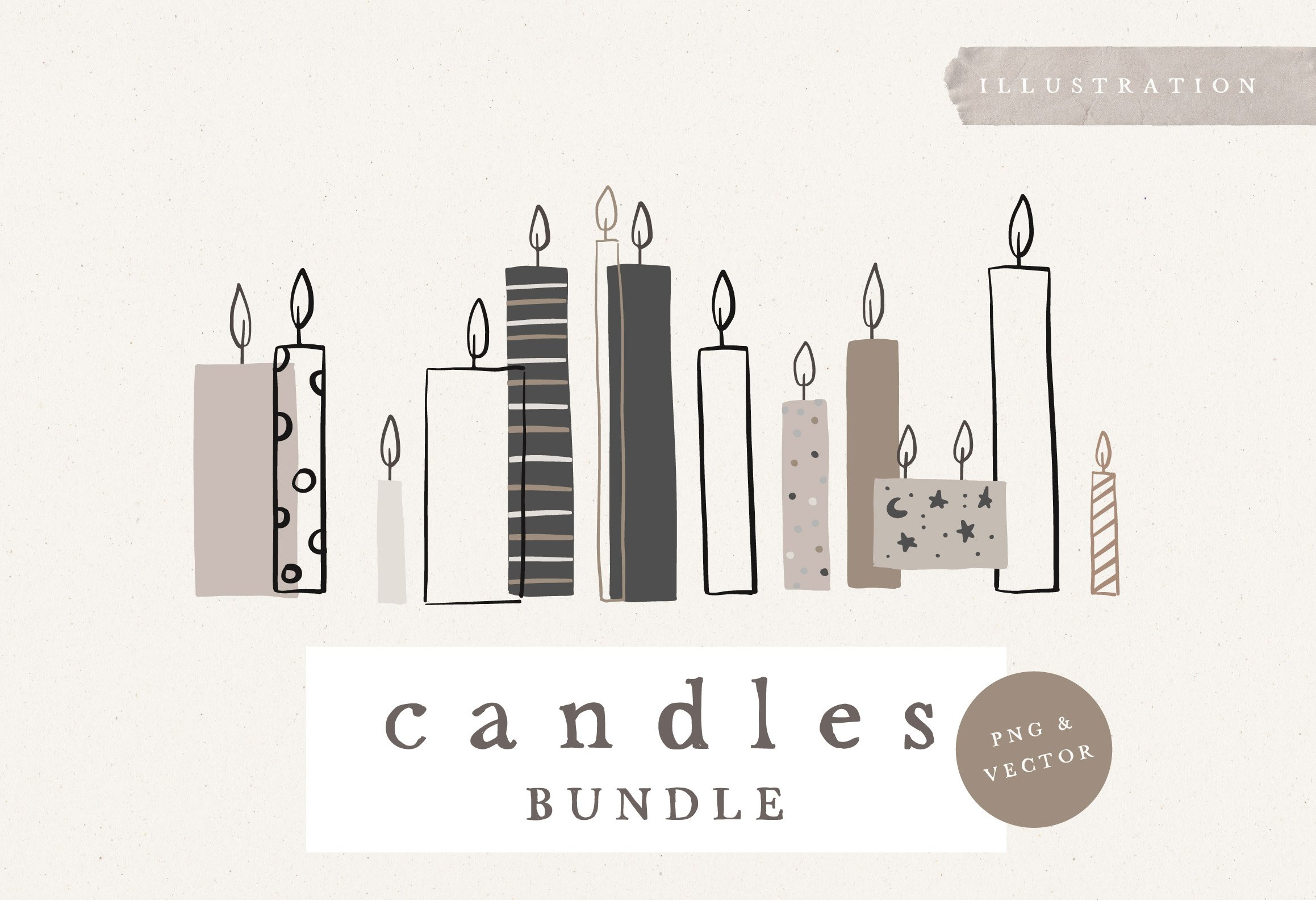 CANDLE BUNDLE / vector + png cover image.
