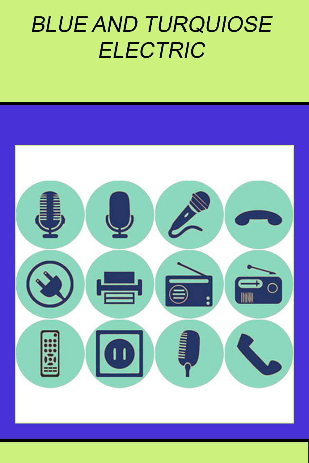 BLUE AND TURQUIOSE ELECTRIC ICONS pinterest preview image.
