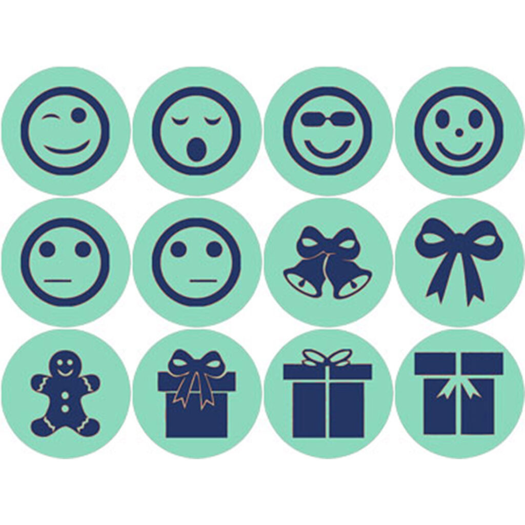 BLUE AND TURQUIOSE EMOTICON ICONS - MasterBundles
