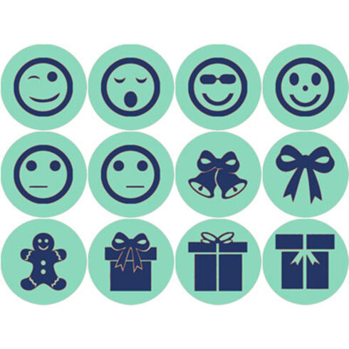 BLUE AND TURQUIOSE EMOTICON ICONS cover image.