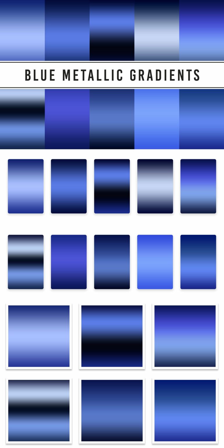 Blue Metallic Gradients – MasterBundles