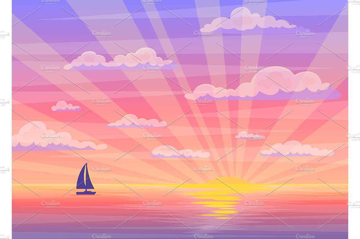 Sunset or Sunrise Boat and Ocean cover image.