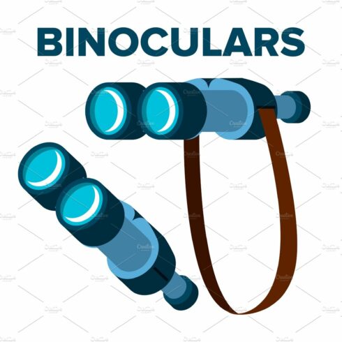 Binoculars Icon Vector. With Strap cover image.