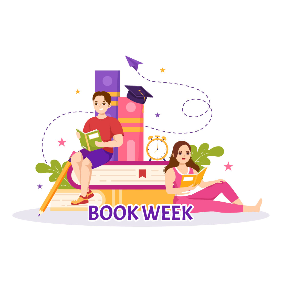 12 Book Week Events Illustration preview image.