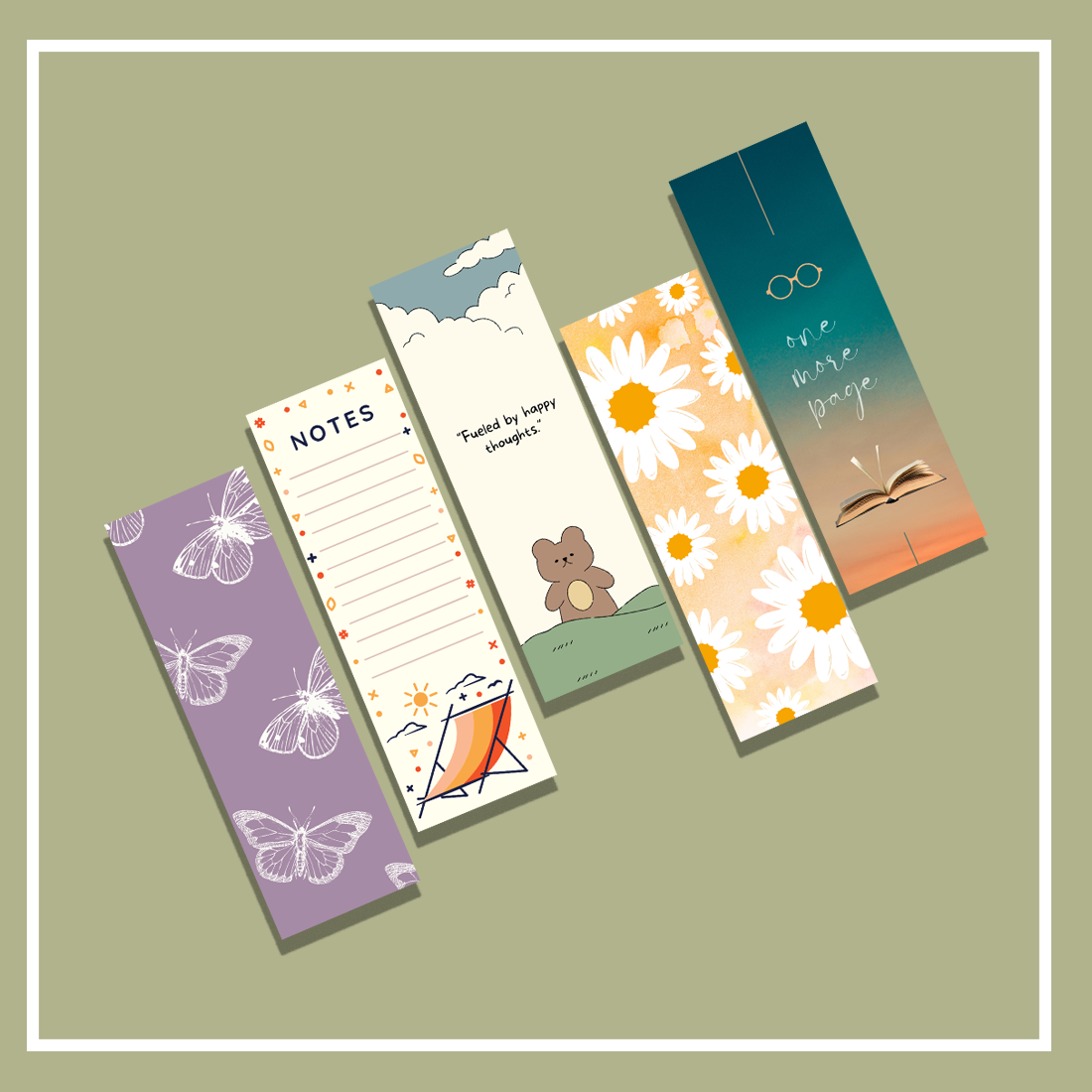 colorful summer theme bookmarks bundle cover image.