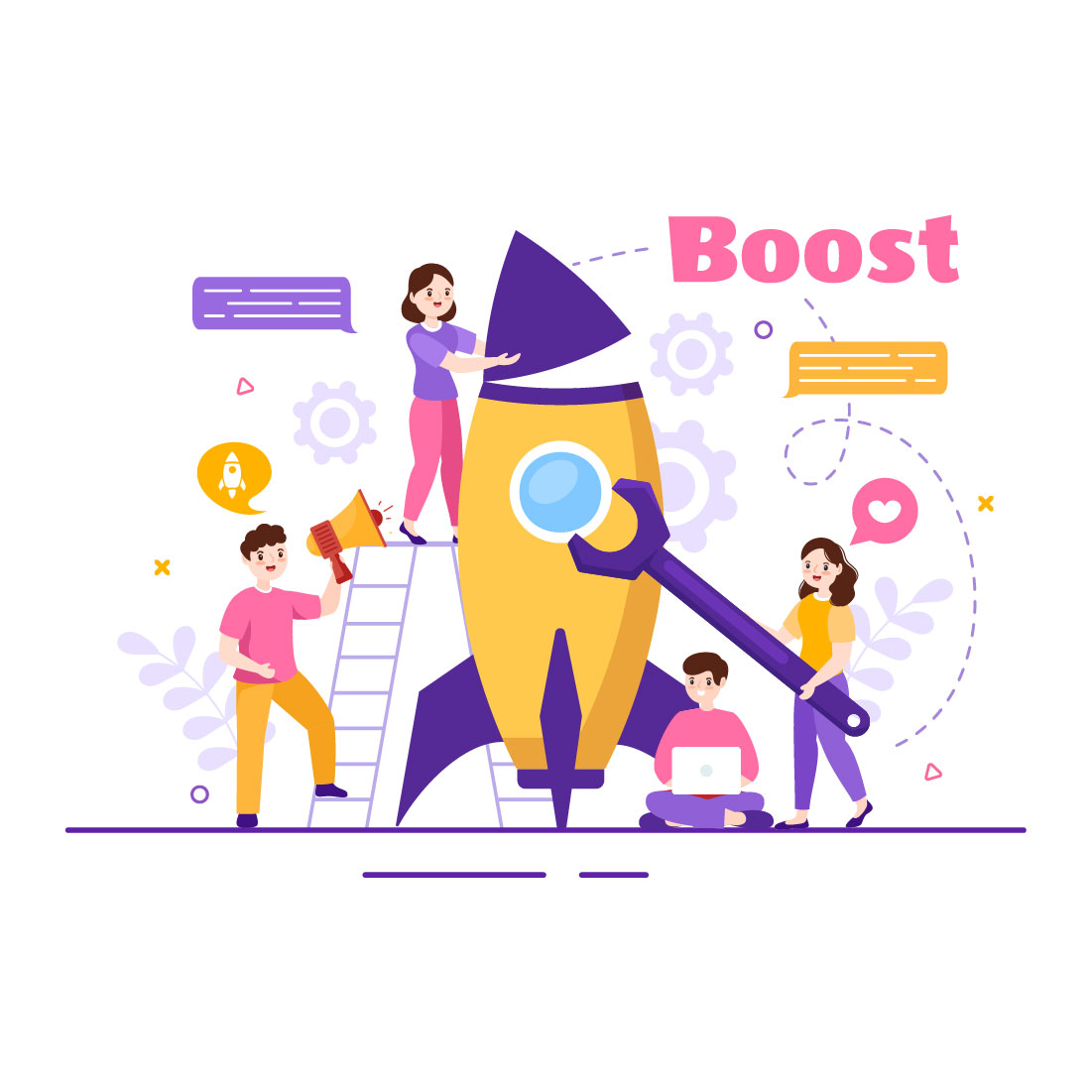 12 Business Boost Vector Illustration preview image.