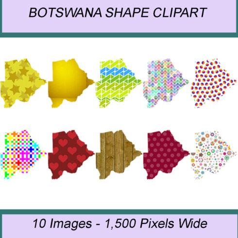 BOTSWANA SHAPE CLIPART ICONS cover image.
