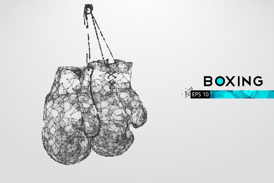 Silhouettes of a boxer gloves cover image.