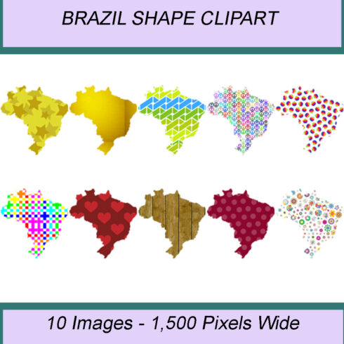 BRAZIL SHAPE CLIPART ICONS cover image.