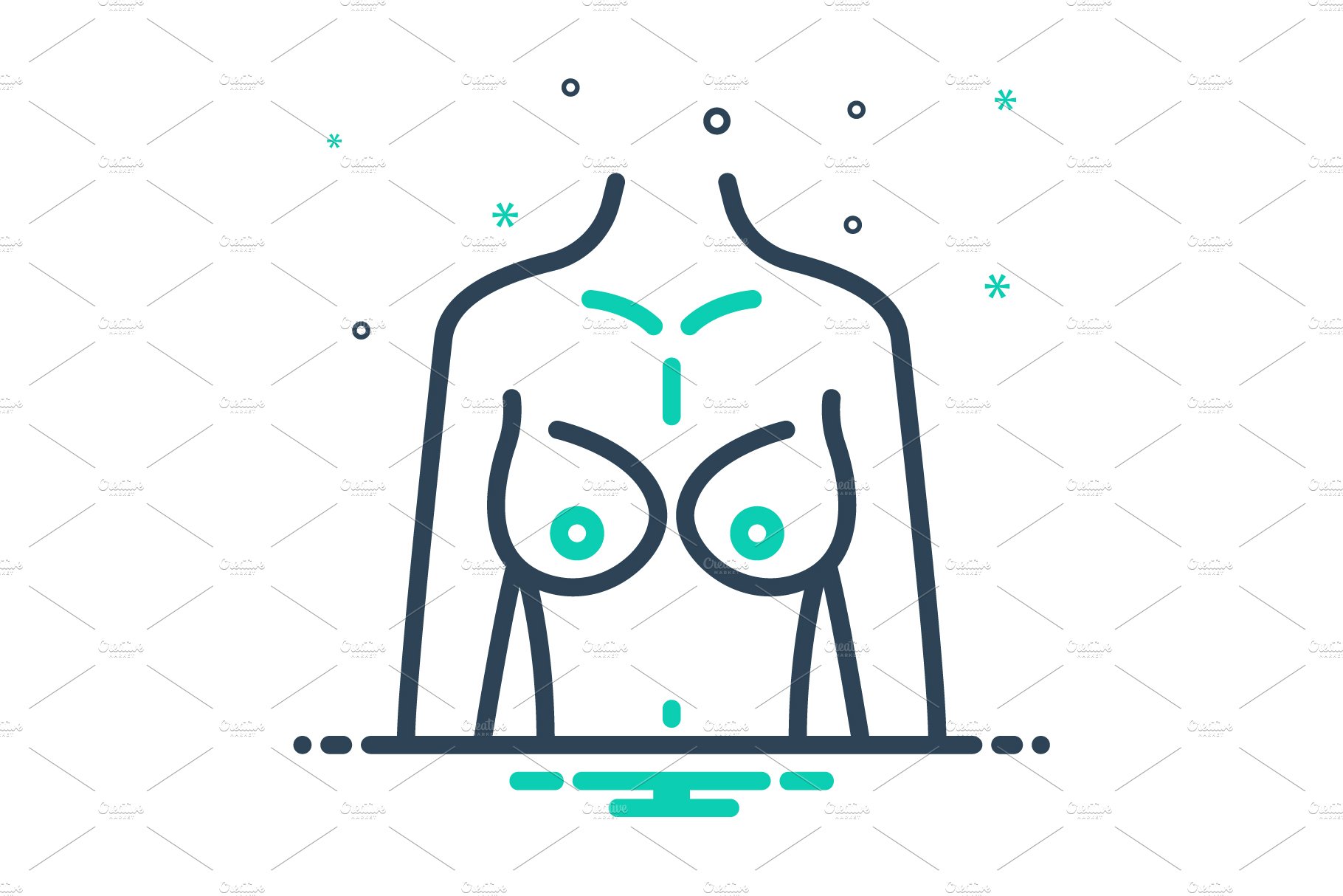 Boobs Icon - Download in Line Style