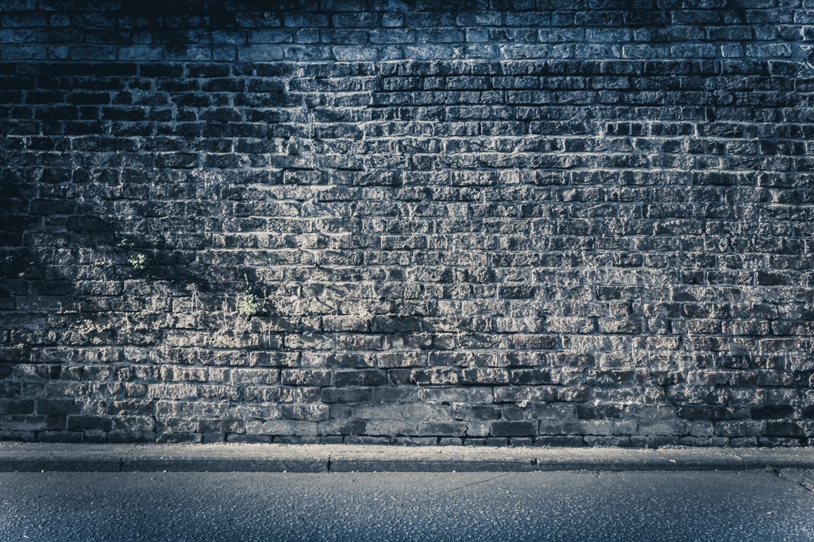 Brickwall background - dark blue cover image.