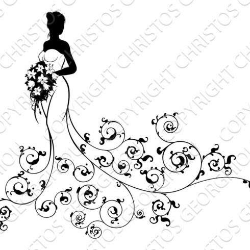 Pattern Wedding Bride Silhouette cover image.