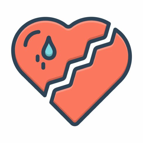 Broken heart icon cover image.