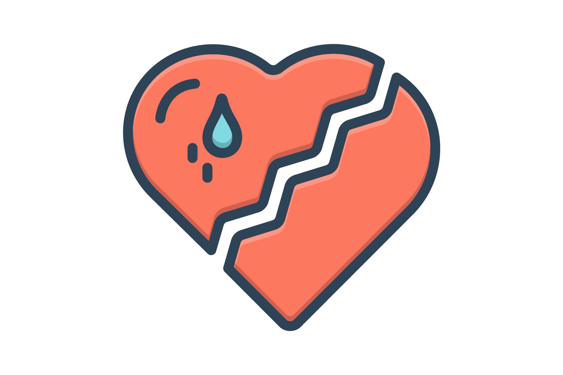 Broken heart icon cover image.