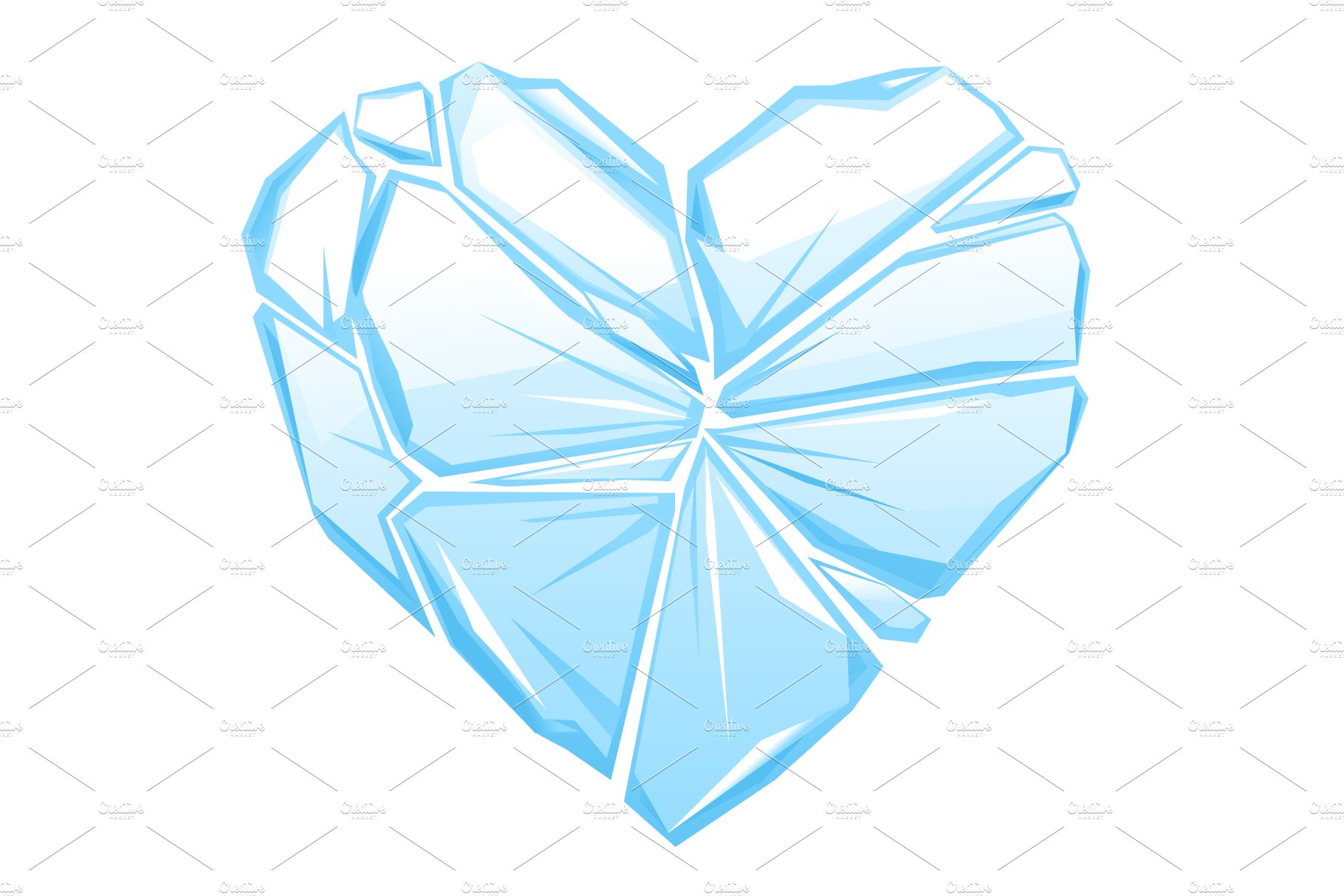 One blue broken ice heart cover image.