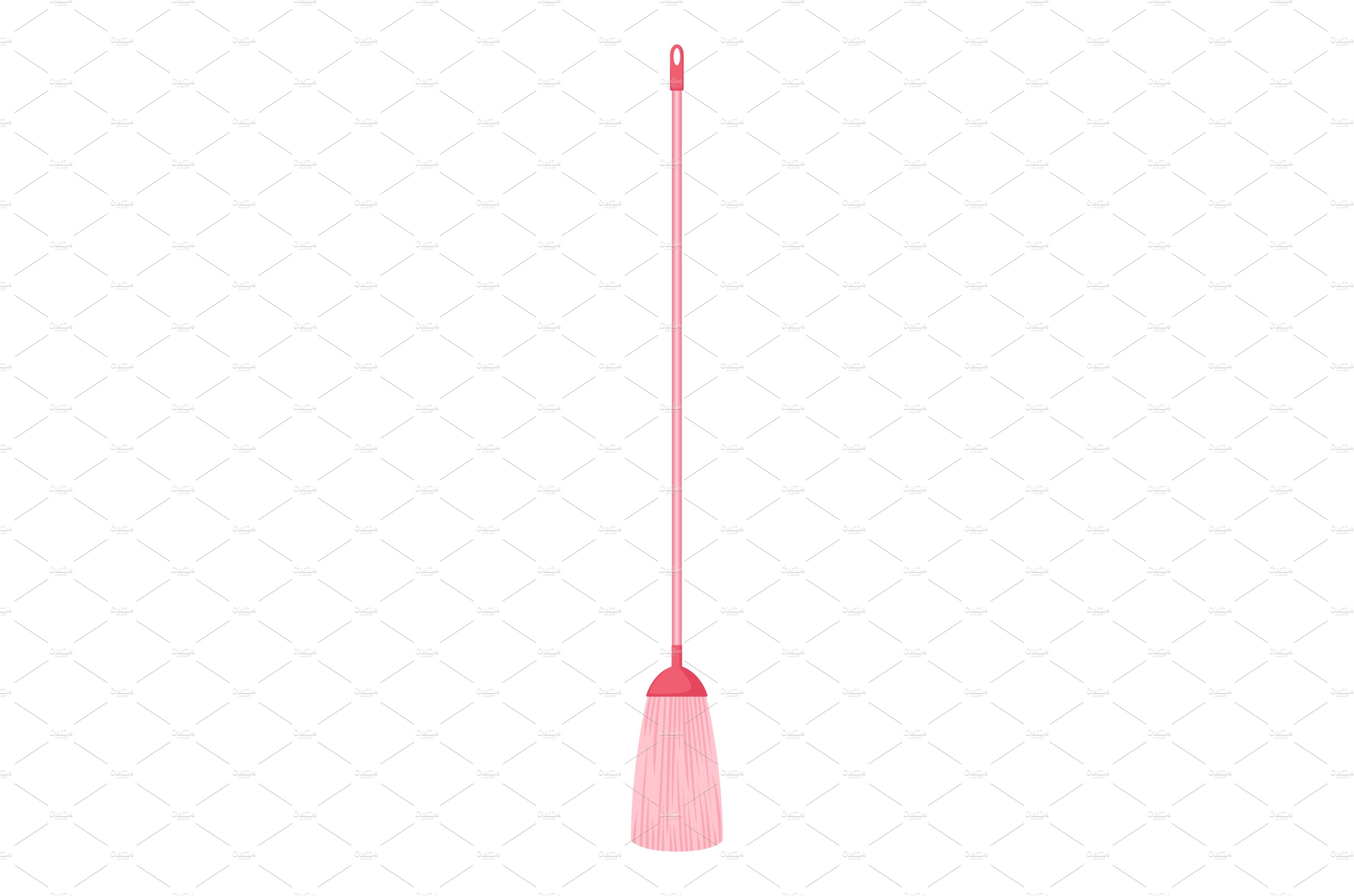 Broom mop icon. Hygiene handling cover image.