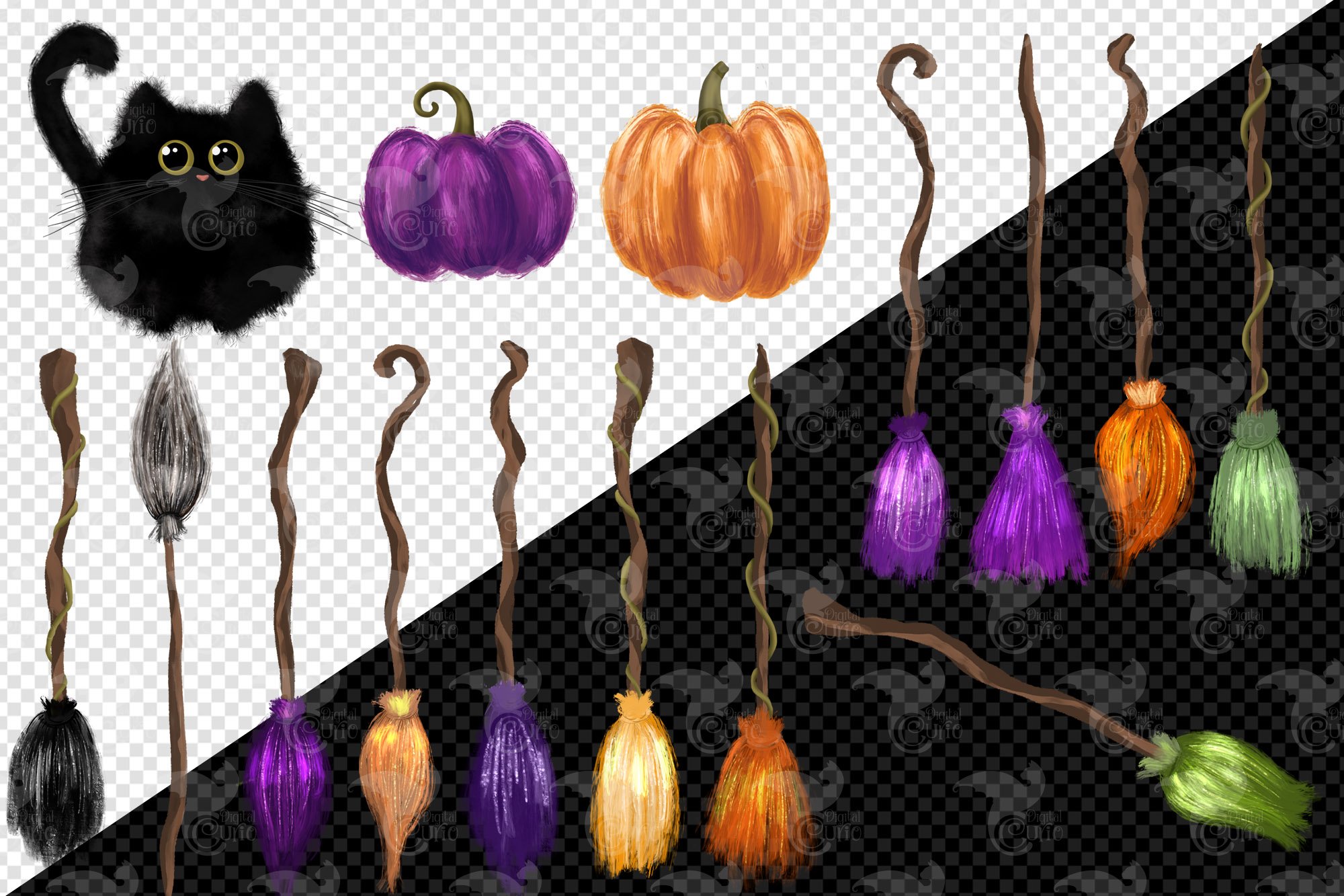 Broomstick Clipart preview image.