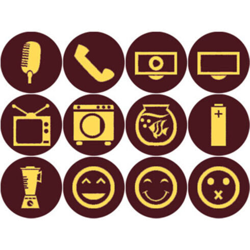 ELECTRIC PURPLE AND YELLOW FOOD ICONS cover image.