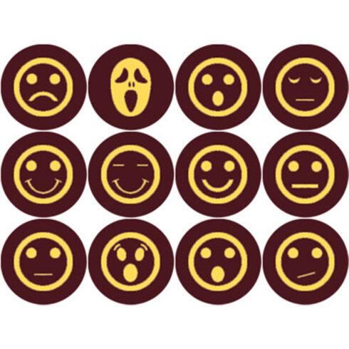 BROWN AND MUSTARD YELLOW FESTIVE ROUND ICONS cover image.