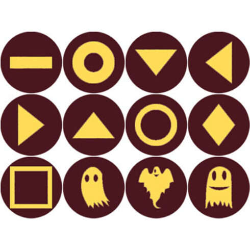 BROWN AND MUSTARD YELLOW GADGET ROUND ICONS cover image.