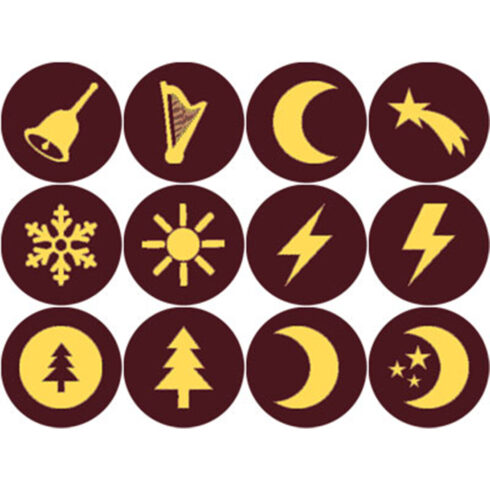 BROWN AND MUSTARD YELLOW NATURE ICONS cover image.
