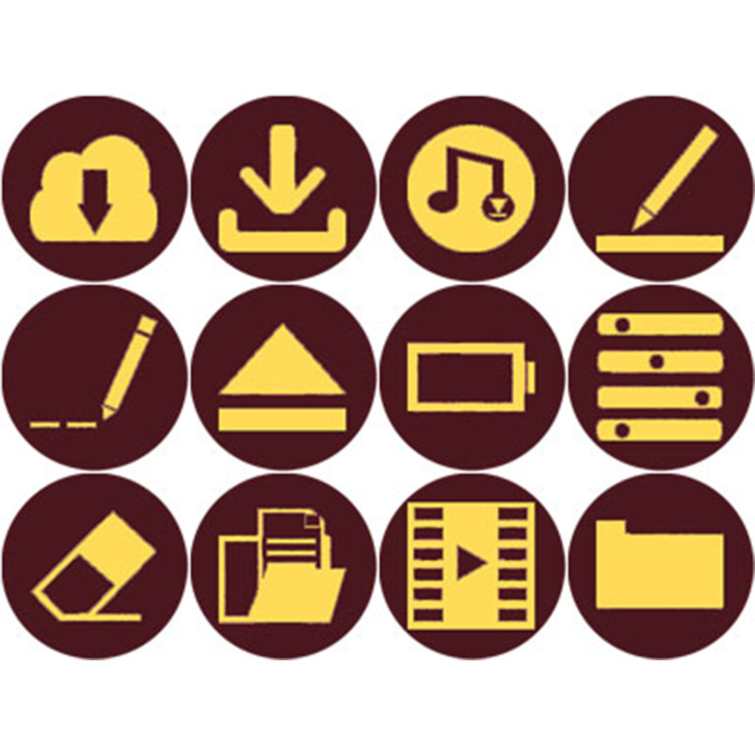 GOLD AND BLACK FURNITURE ROUND ICONS preview image.