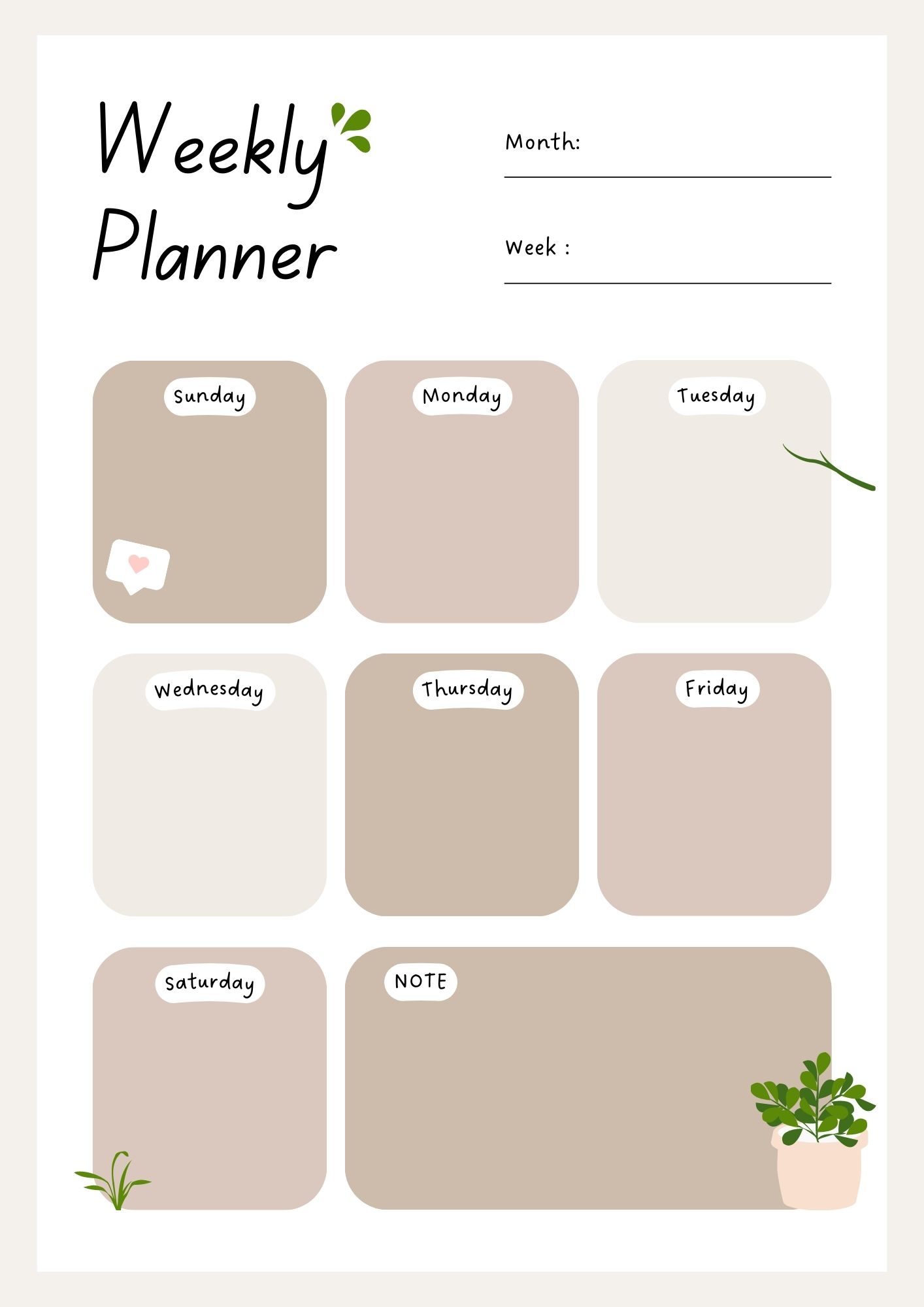 brown pastel illustrative cute weekly planner 601