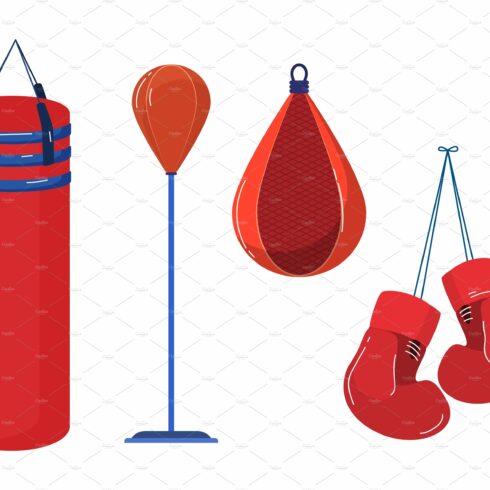 Boxing items set, sport training cover image.
