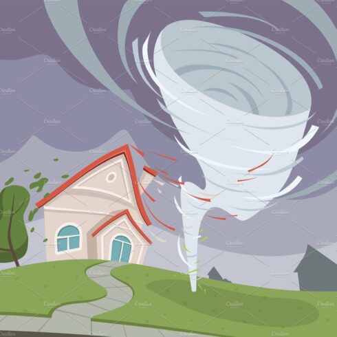 Nature disaster background. Weather cover image.