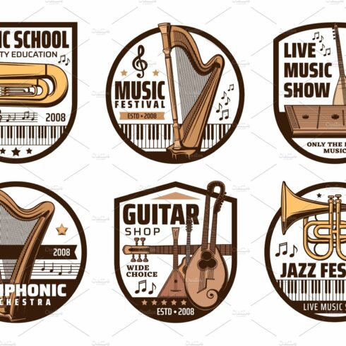 Musical instrument icons cover image.