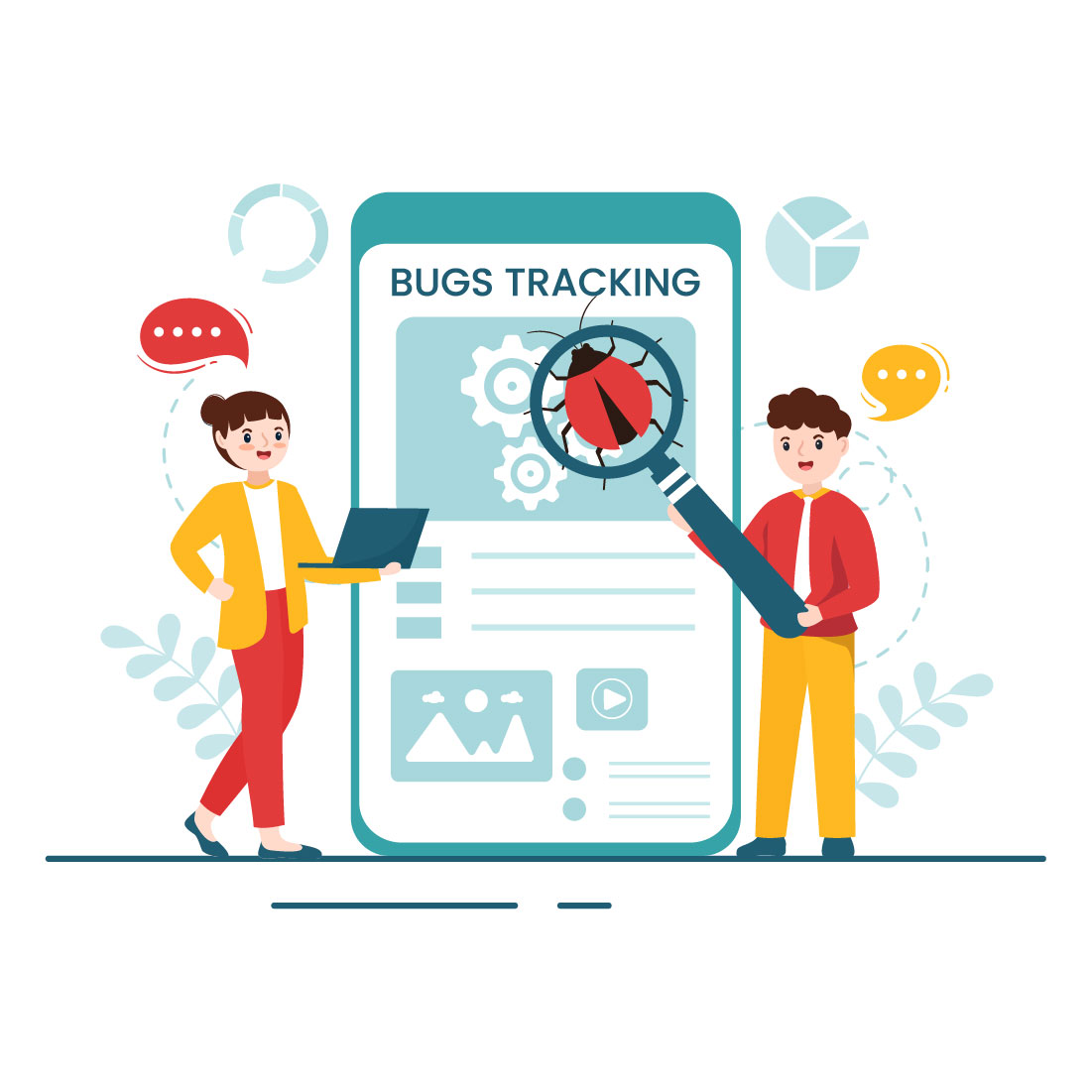 11 Mobile Phone Bug Tracking Illustration preview image.