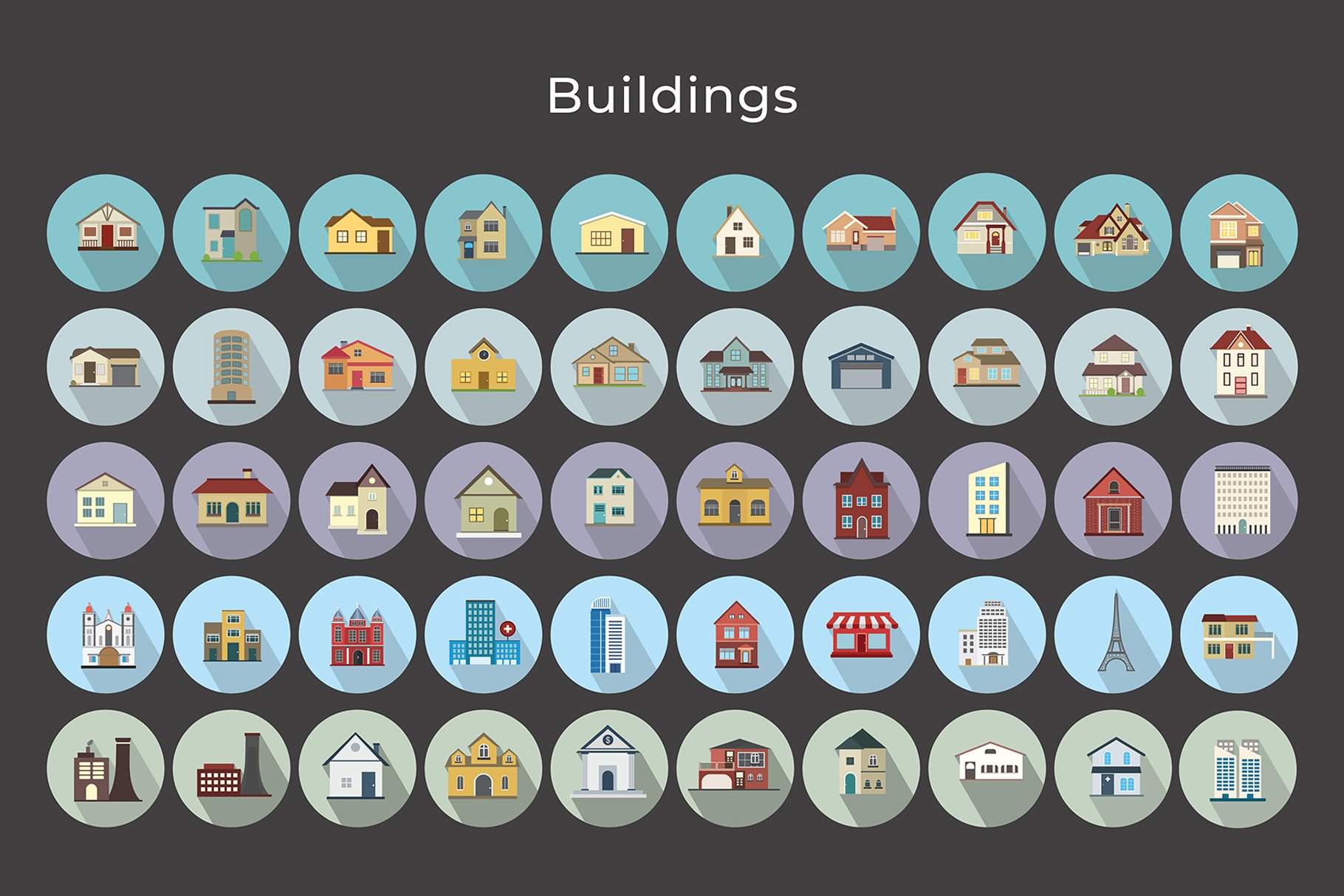 buildings vector icons 5 383