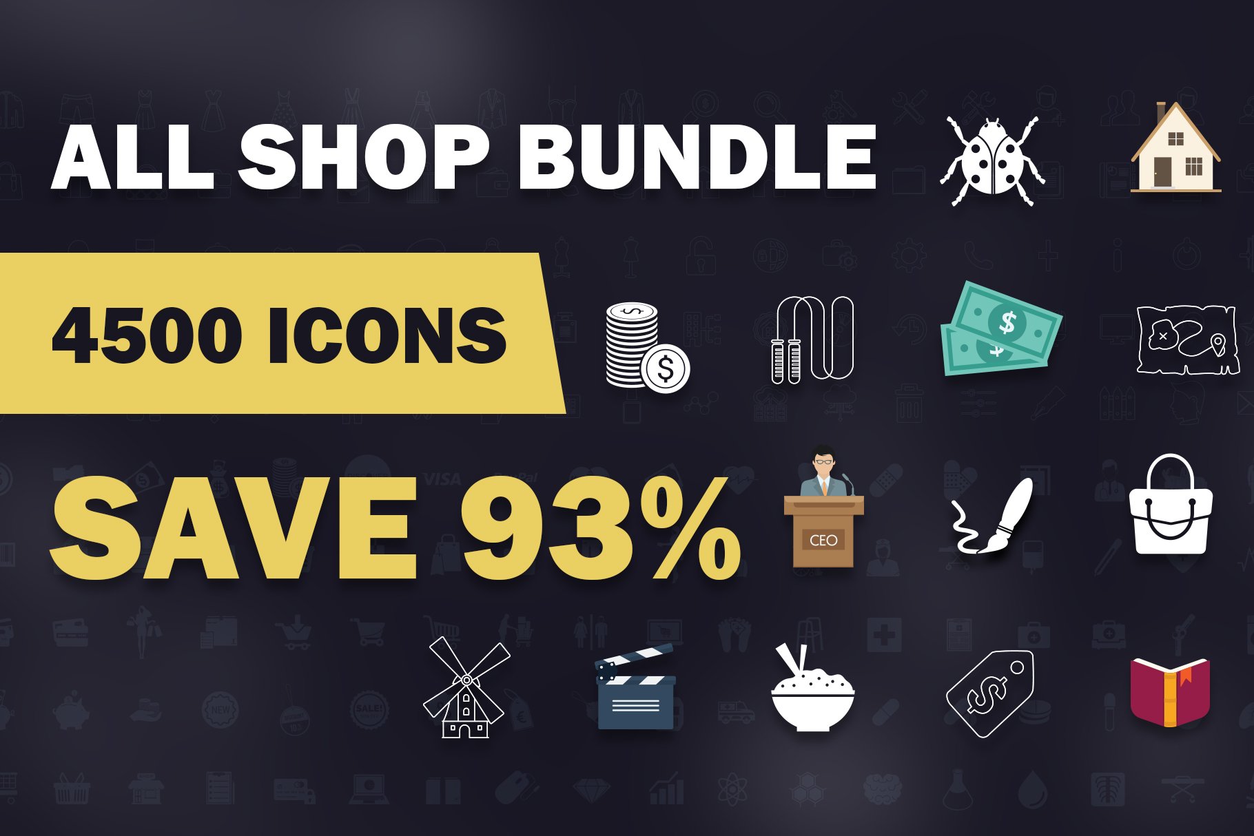 4500 Vector Icons Bundle cover image.