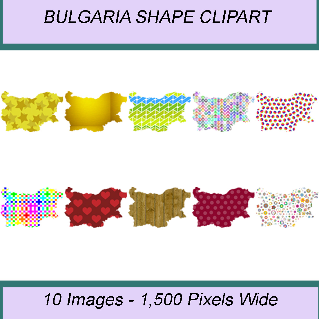 BULGARIA SHAPE CLIPART ICONS cover image.