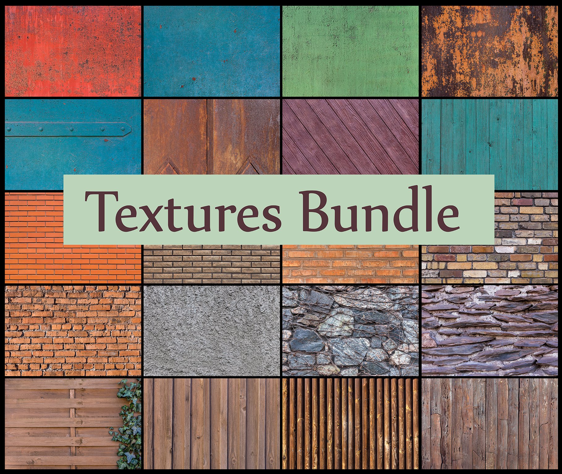 Textures background bundle cover image.