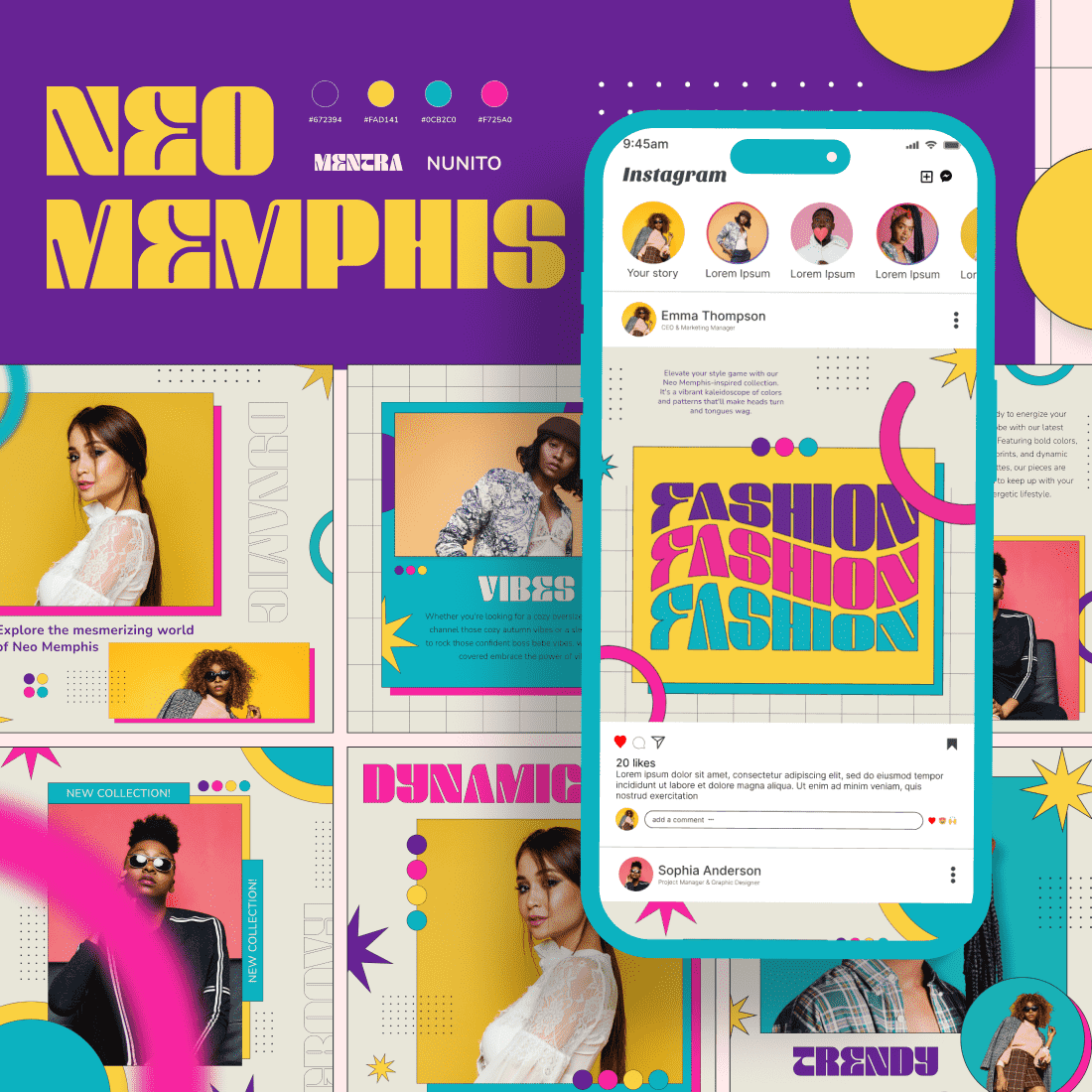 Neo Memphis Templates (Instagram Pack) preview image.
