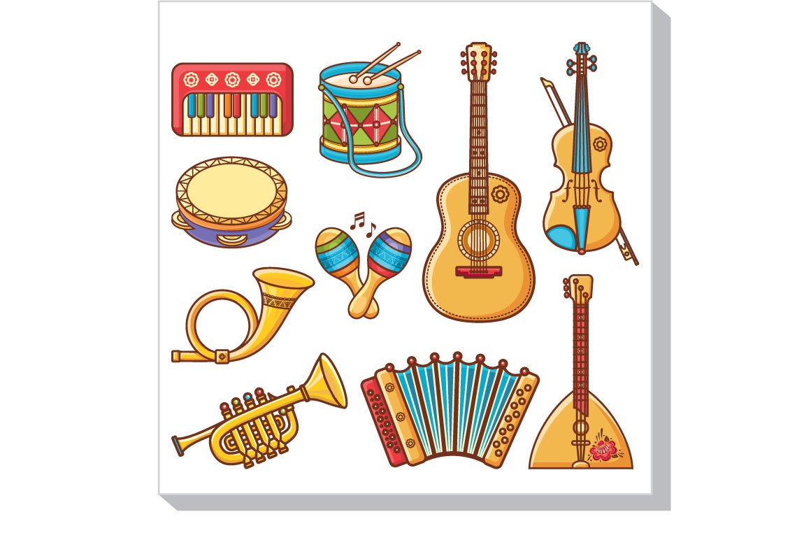 cartoon musical instruments