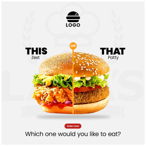 Fast food social media post template cover image.
