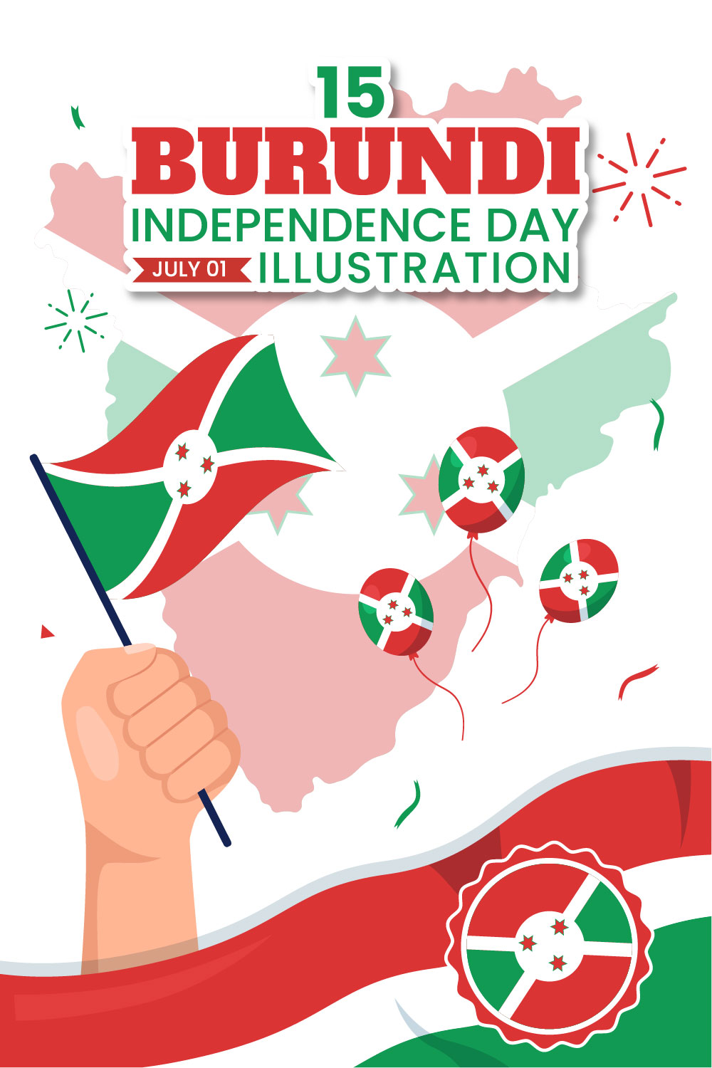 15 Burundi Independence Day Illustration pinterest preview image.
