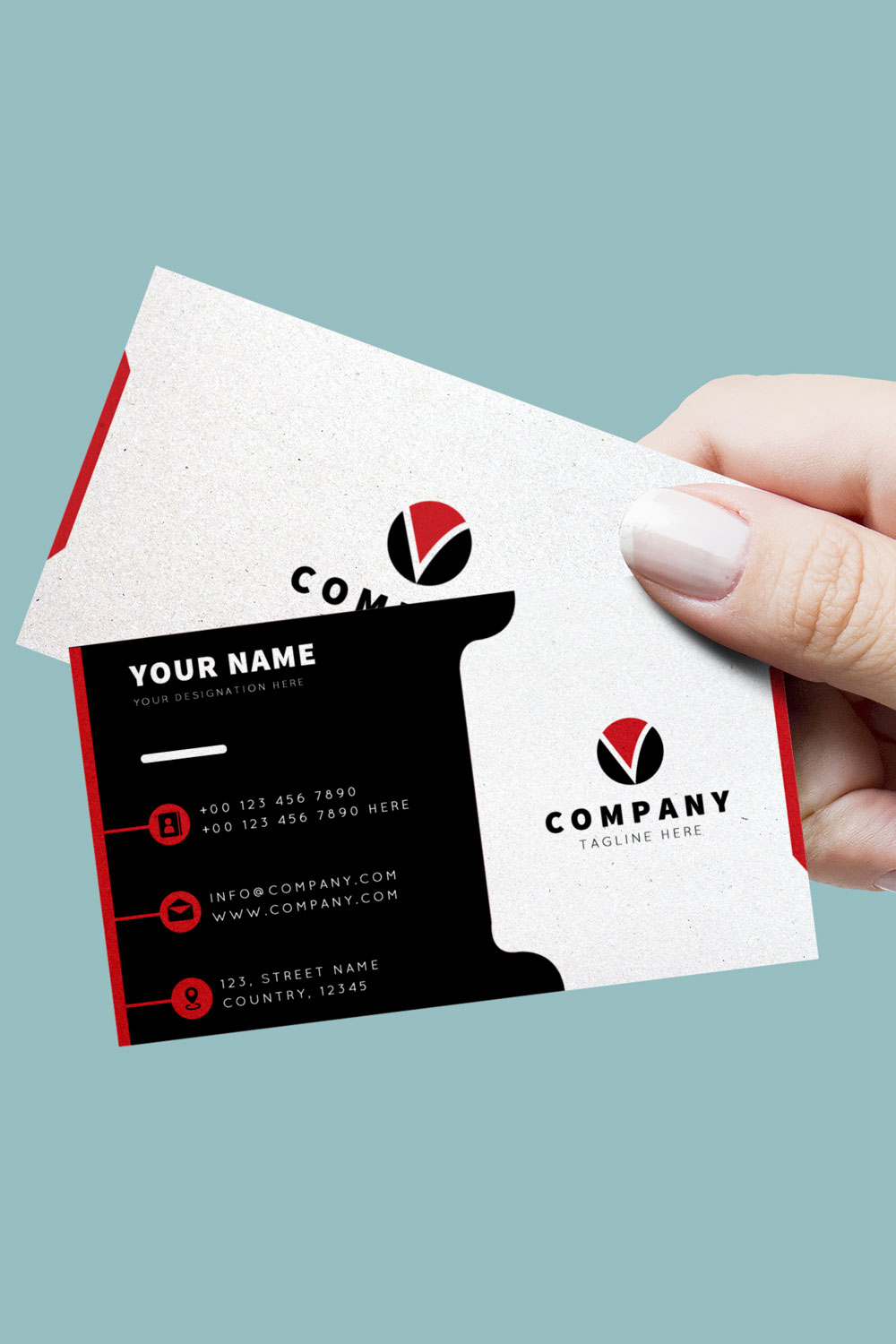 Free Business Card Mockup Template pinterest preview image.