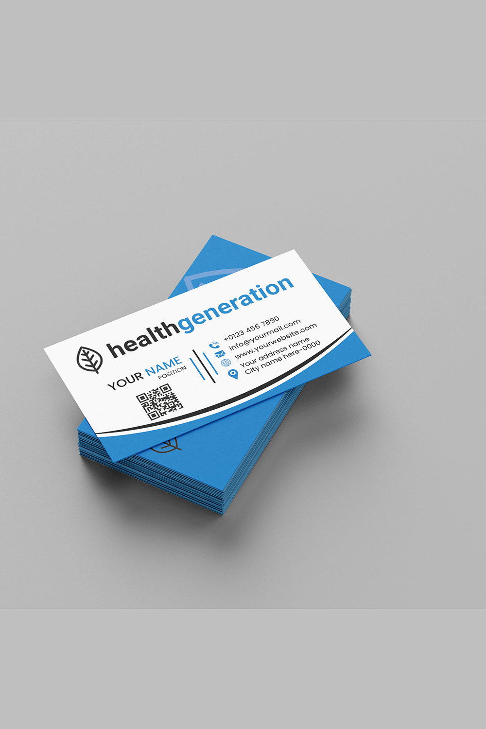 Minimalist Business Card Template Design pinterest preview image.