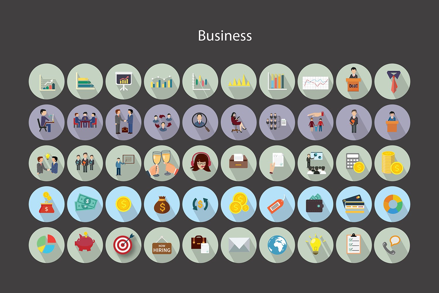 business vector icons flat icons 1 571